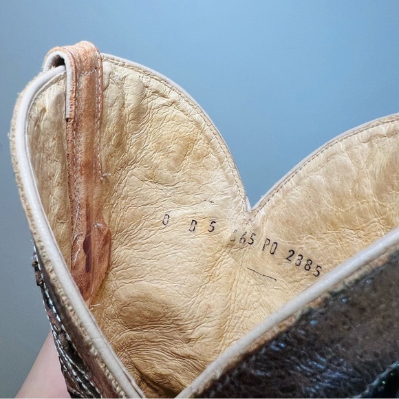 Ferrini Women’s Antique Saddle/Black Leather Western Boots 8 - Picture 7 of 8